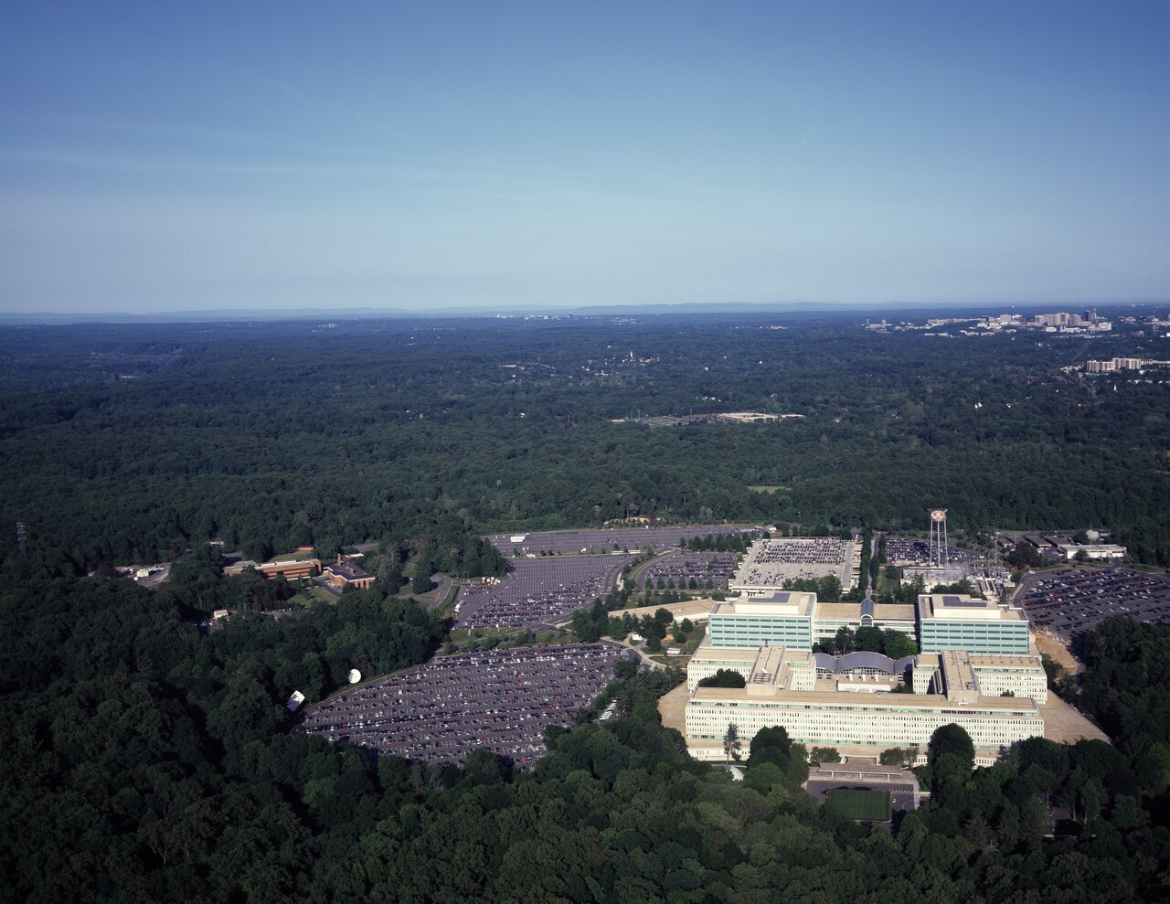 Aerial view of CIA headquarters in Langley, Virginia, the best-known building of American intelligence