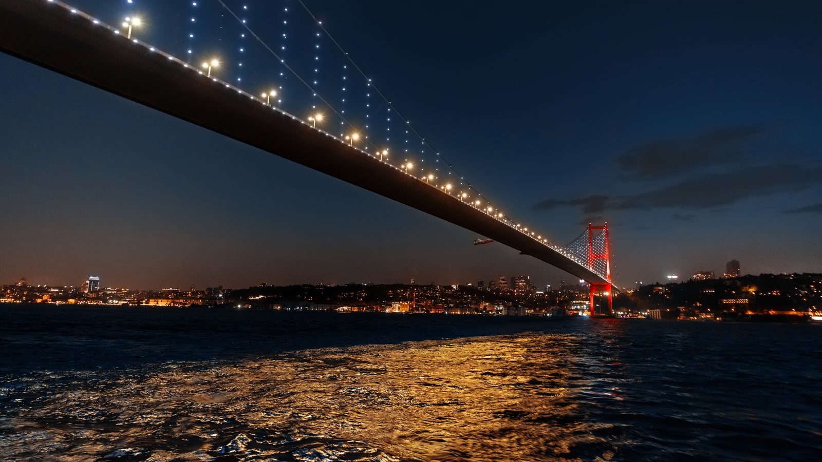 Bosphorus Bridge at night in Istanbul
