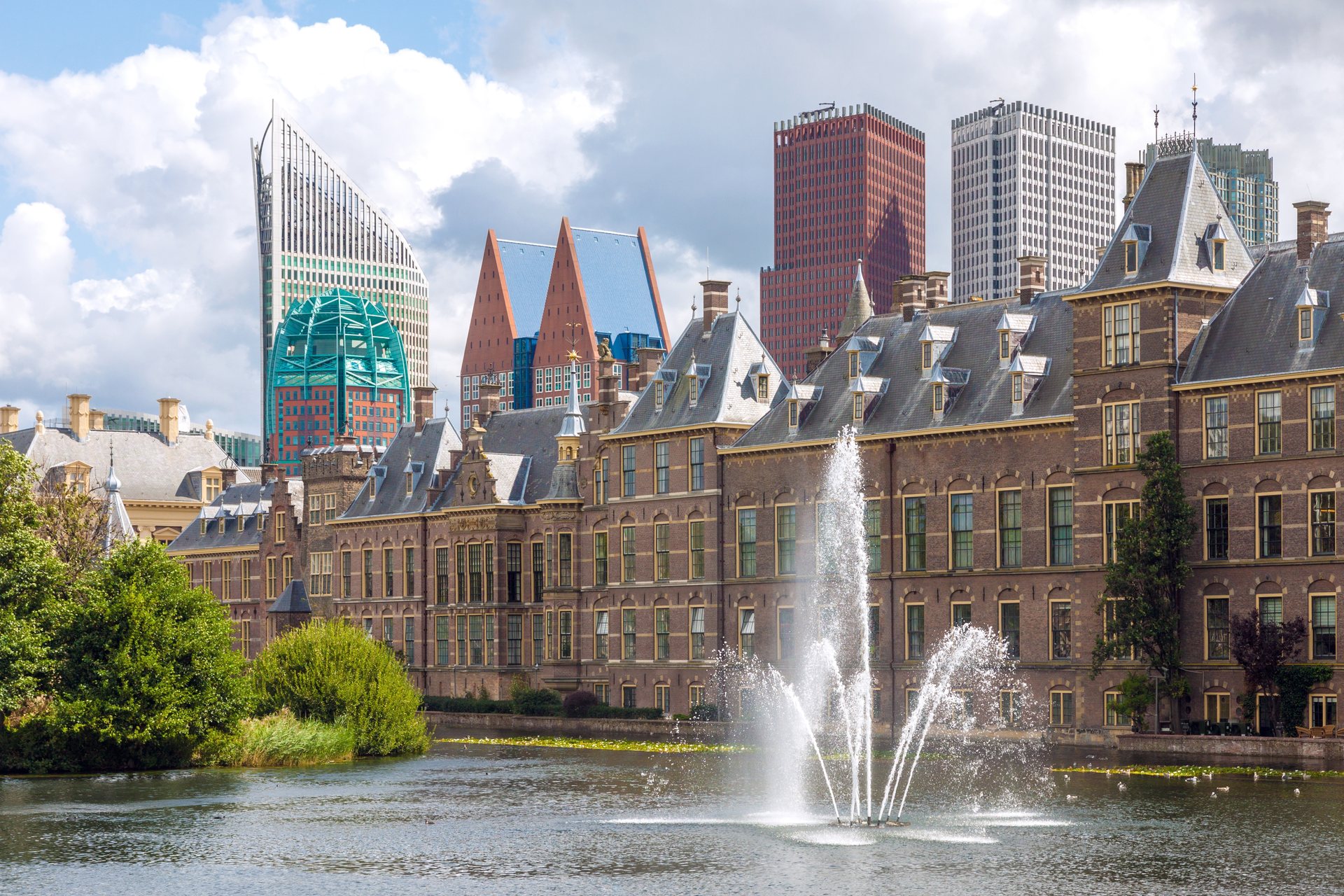 The Binnenhof and Hofvijver in The Hague, seat of the government that oversees Dutch intelligence