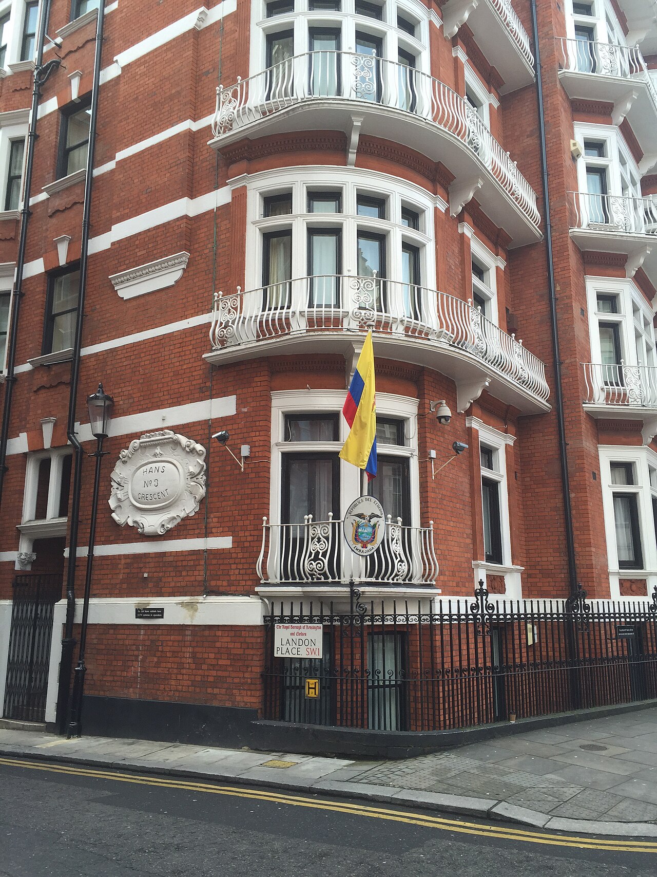 The Embassy of Ecuador in London, where Julian Assange lived from 2012 to 2019