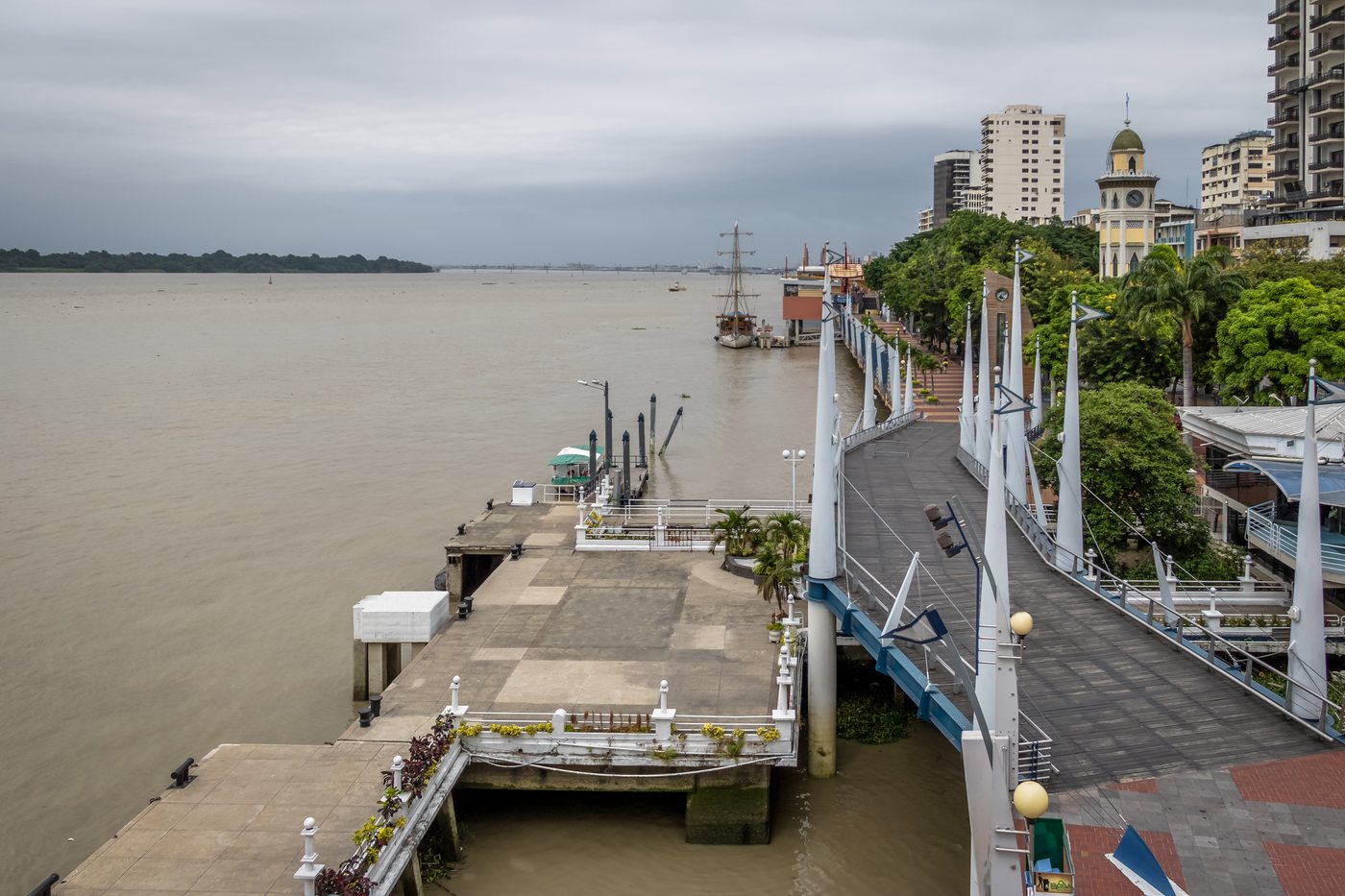 The Malecón 2000 waterfront in Guayaquil, Ecuador’s port city at the center of the fight against criminal groups