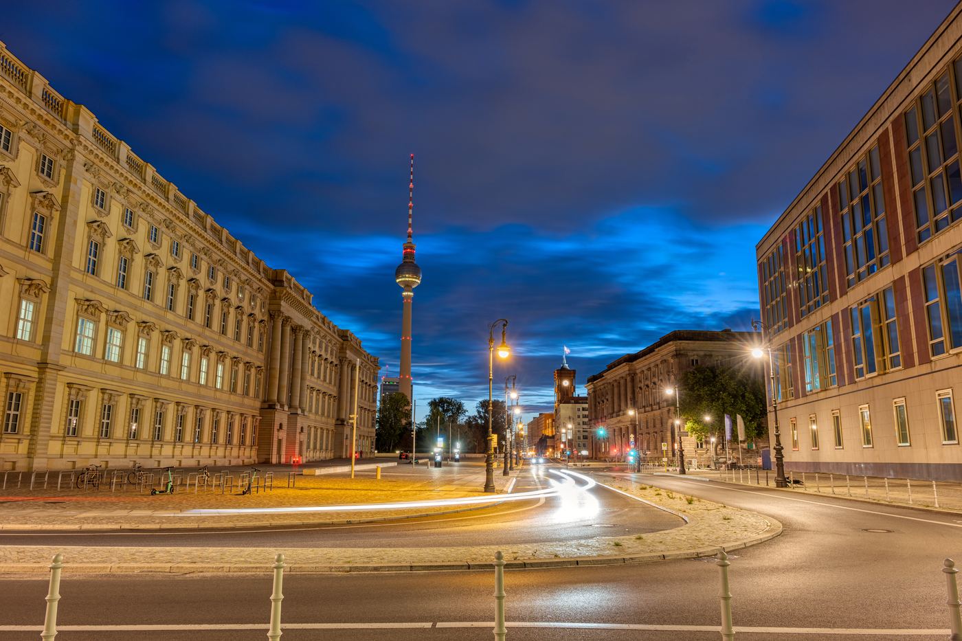 Berlin at night, where the 1992 Mykonos killings led a German court to blame Iranian intelligence