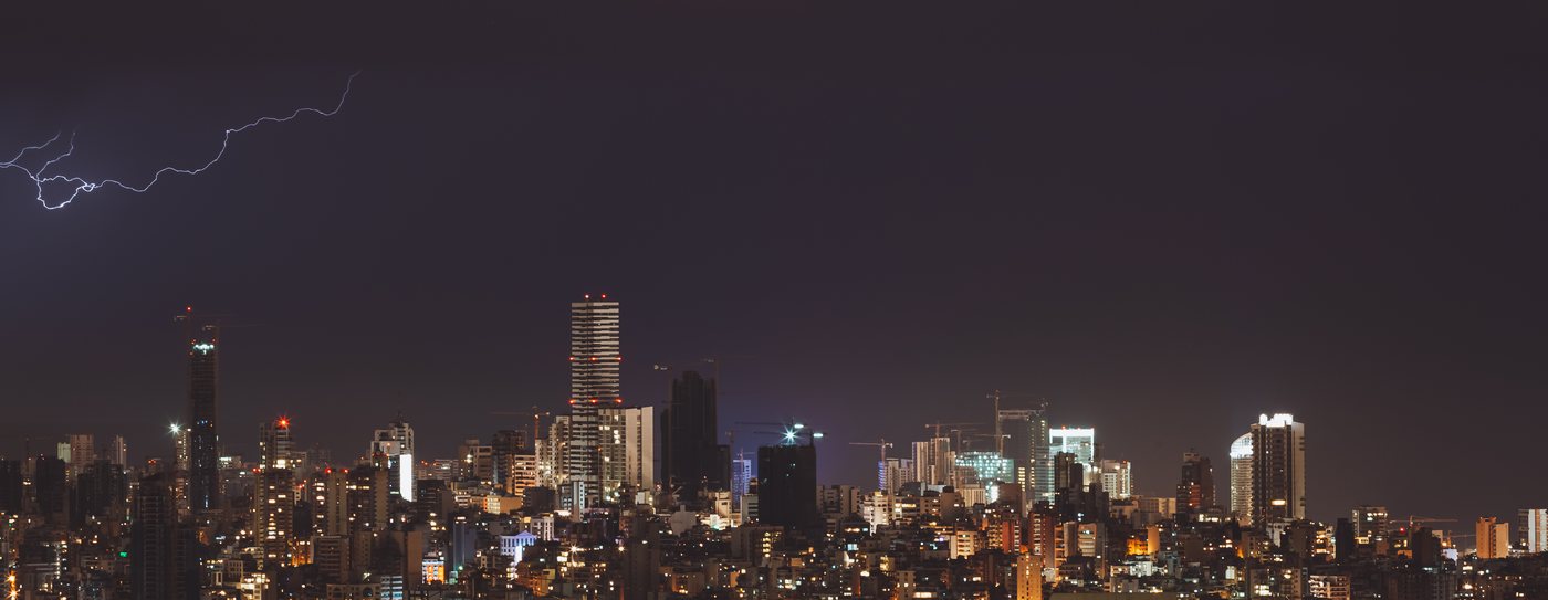 Beirut at night, the city at the center of the 2024 pager explosions attributed to Israeli intelligence
