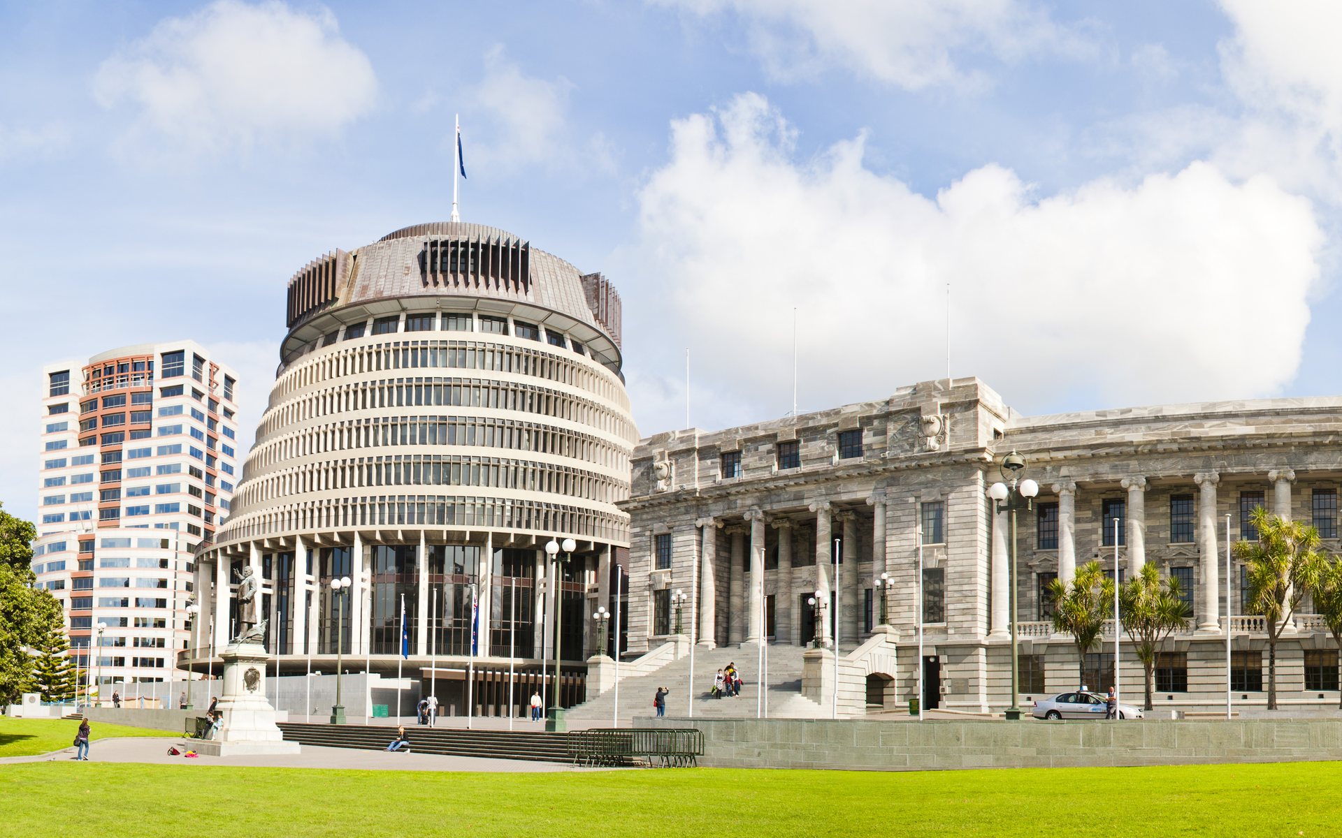The Beehive and Parliament House in Wellington, where New Zealand intelligence is overseen