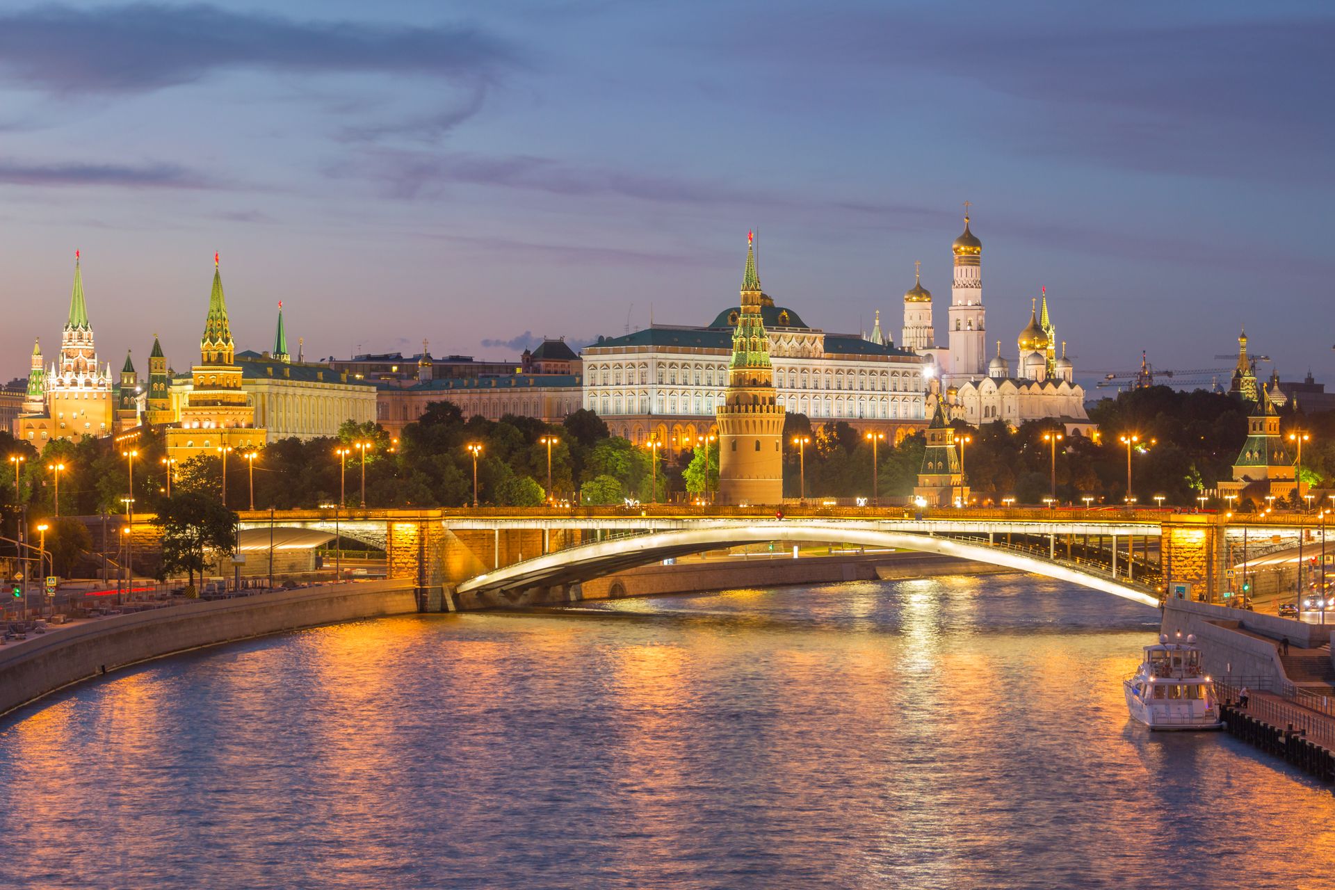 The Moscow Kremlin at night, center of the state that Russian intelligence serves