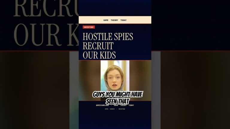 Hostile Spies Recruit Our Kids — Game Theory Today short by Eric Garland