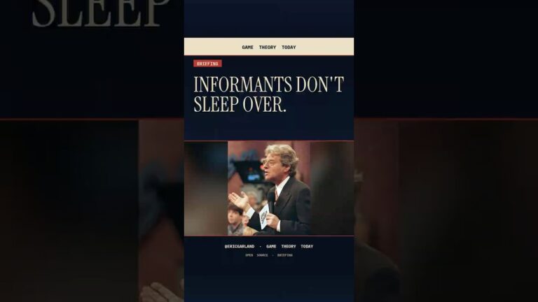 Informants Don't Sleep Over - Despite What's Apparently Going on at the SPLC — Game Theory Today short by Eric Garland