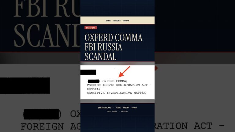 OXFERD COMMA: The FBI's Secret Trump Investigation, Declassified` — Game Theory Today short by Eric Garland