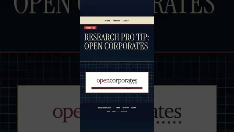 Research Pro Tip: OpenCorporates — Game Theory Today short by Eric Garland
