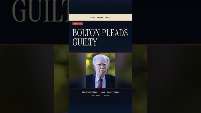 John Bolton Just Folded — Why the Guilty Plea Matters — Game Theory Today short by Eric Garland