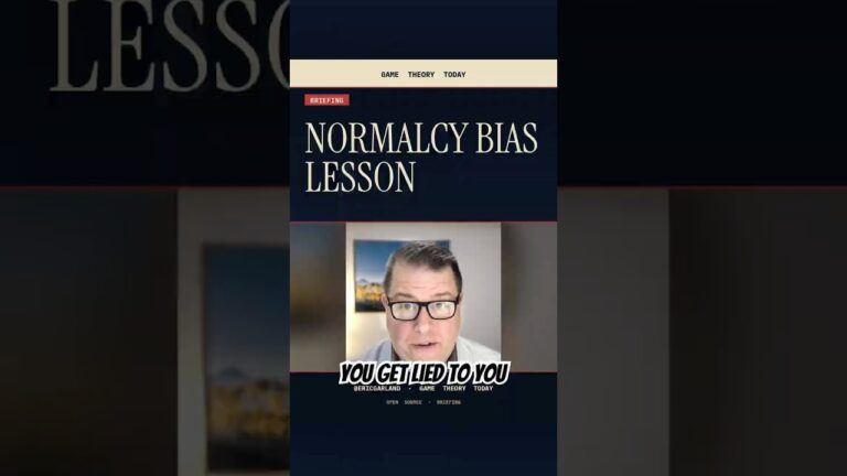 Why Normalcy Bias Can Wreck Your Decisions — Game Theory Today short by Eric Garland