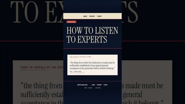How to Listen to TV News Experts — Game Theory Today short by Eric Garland