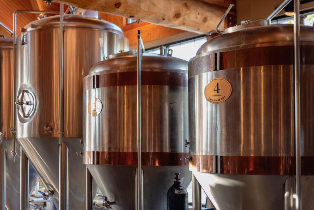Copper and steel brewing tanks, the starting point for mapping the systems behind the future of beer