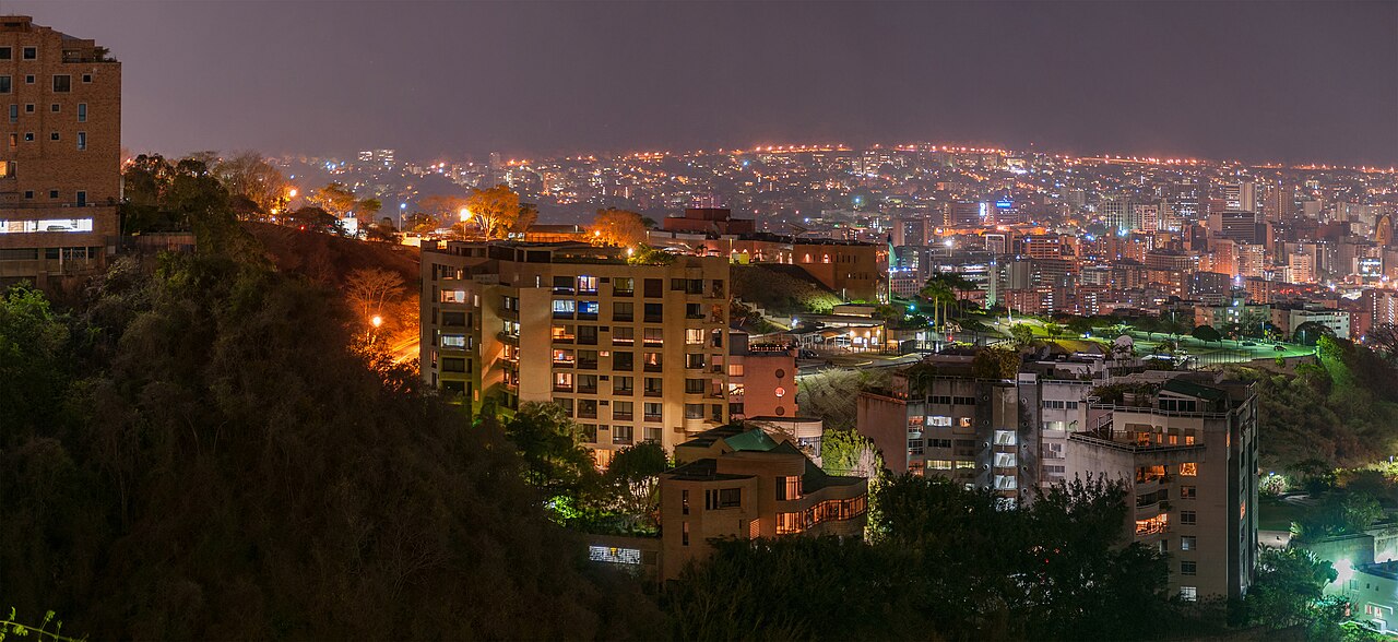 Caracas at night, capital of the state served by Venezuelan intelligence